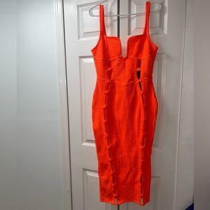 Bandage Midi Dress - Neon orange 🧡🍊🐅